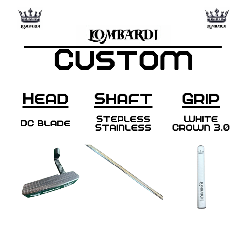 Putter de golf con hoja DC personalizada en color plateado de Lombardi Golf