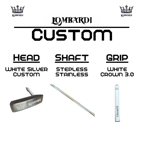 Putter de golf con hoja DC personalizada en color plateado de Lombardi Golf