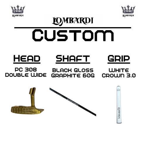 Putter de golf de hoja doble ancha Lombardi Golf Custom Gold PC-308