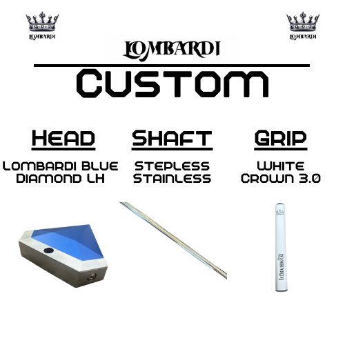 Lombardi Golf Custom Blue Diamond Left Hand Mallet Golf Putter