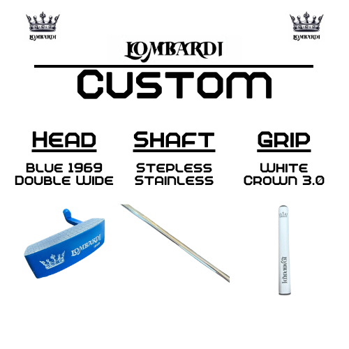 Putter de golf Lombardi Golf Custom Blue 1969 de hoja doble y ancha