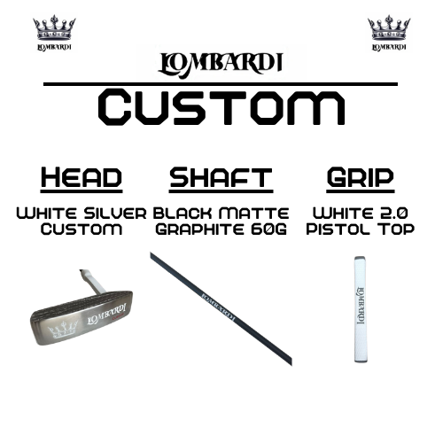 Putter de golf con hoja DC personalizada en color plateado de Lombardi Golf