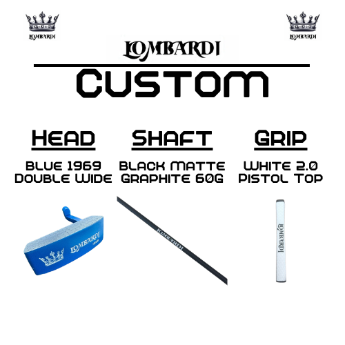 Putter de golf Lombardi Golf Custom Blue 1969 de hoja doble y ancha