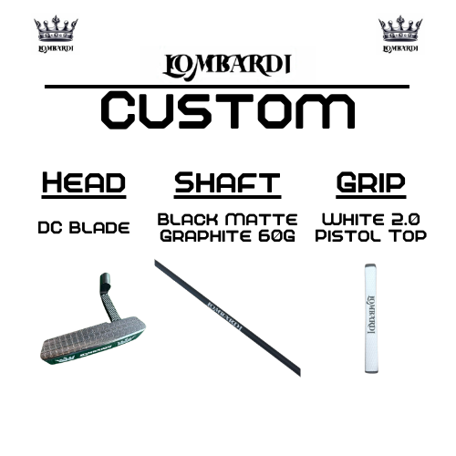 Putter de golf con hoja DC personalizada en color plateado de Lombardi Golf