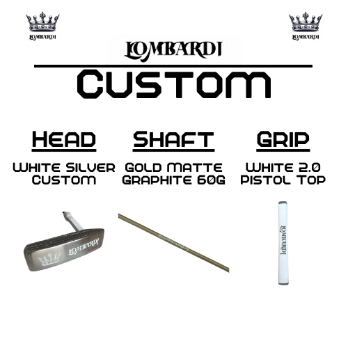 Putter de golf con hoja DC personalizada en color plateado de Lombardi Golf