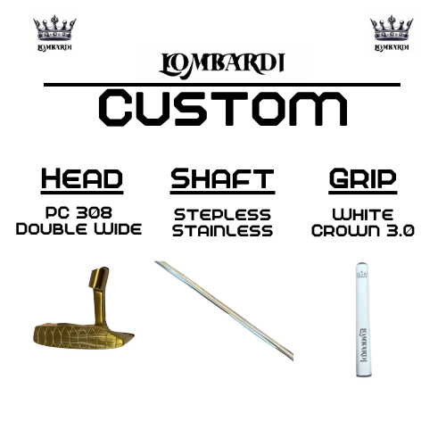 Putter de golf de hoja doble ancha Lombardi Golf Custom Gold PC-308