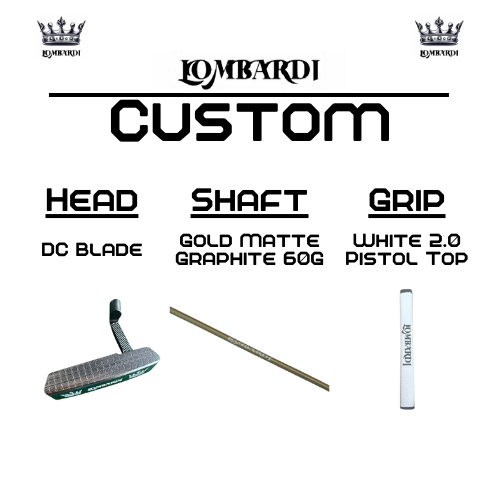 Putter de golf con hoja DC personalizada en color plateado de Lombardi Golf