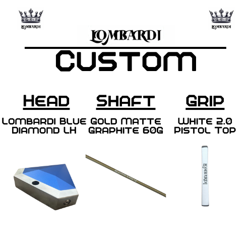 Lombardi Golf Custom Blue Diamond Left Hand Mallet Golf Putter