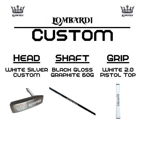 Putter de golf con hoja DC personalizada en color plateado de Lombardi Golf