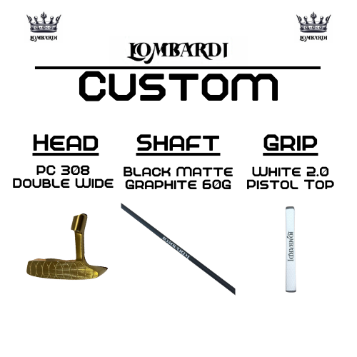 Putter de golf de hoja doble ancha Lombardi Golf Custom Gold PC-308