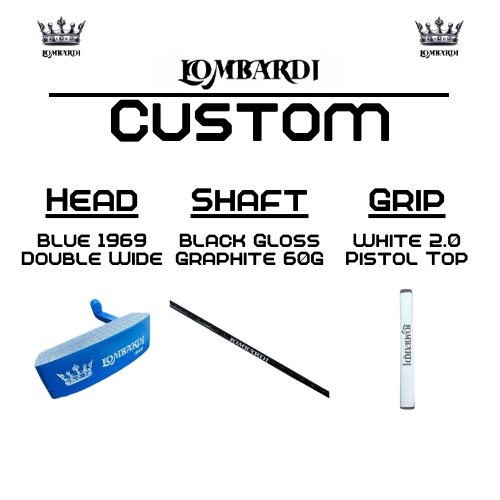 Putter de golf Lombardi Golf Custom Blue 1969 de hoja doble y ancha