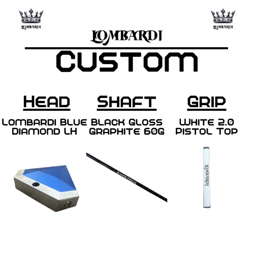 Lombardi Golf Custom Blue Diamond Left Hand Mallet Golf Putter