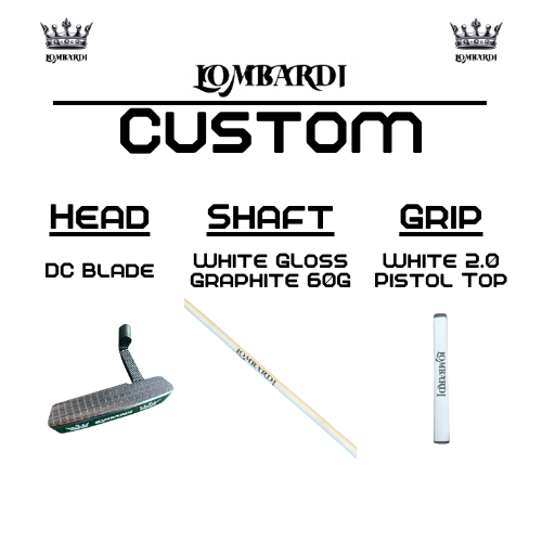Putter de golf con hoja DC personalizada en color plateado de Lombardi Golf