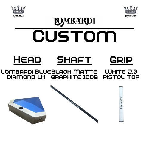 Lombardi Golf Custom Blue Diamond Left Hand Mallet Golf Putter
