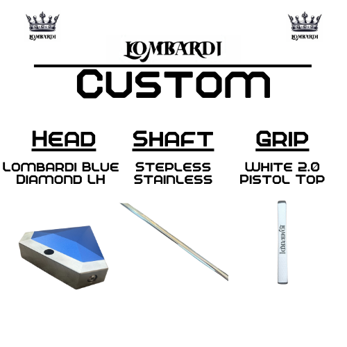 Lombardi Golf Custom Blue Diamond Left Hand Mallet Golf Putter