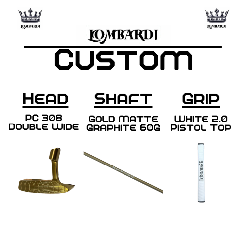 Putter de golf de hoja doble ancha Lombardi Golf Custom Gold PC-308