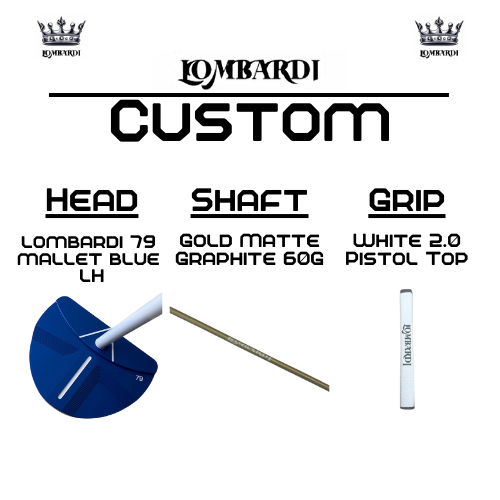 Lombardi Golf Custom Blue 79 Left-Handed Mallet Golf Putter