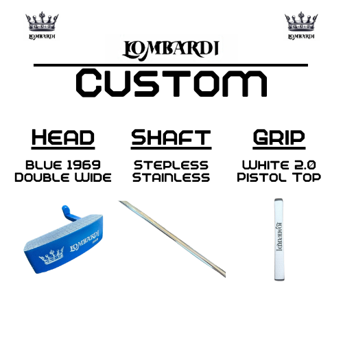 Putter de golf Lombardi Golf Custom Blue 1969 de hoja doble y ancha
