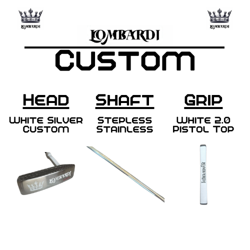 Putter de golf con hoja DC personalizada en color plateado de Lombardi Golf