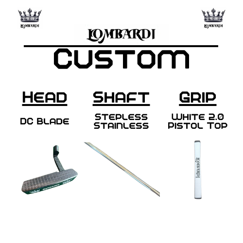 Putter de golf con hoja DC personalizada en color plateado de Lombardi Golf