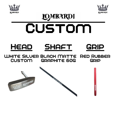 Putter de golf con hoja DC personalizada en color plateado de Lombardi Golf