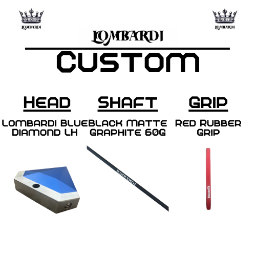 Lombardi Golf Custom Blue Diamond Left Hand Mallet Golf Putter