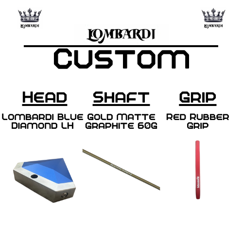 Lombardi Golf Custom Blue Diamond Left Hand Mallet Golf Putter