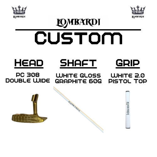 Putter de golf de hoja doble ancha Lombardi Golf Custom Gold PC-308