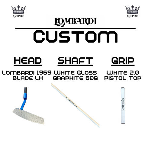 Lombardi Golf Custom Blue 1969 Double Wide Blade Left Hand Golf Putter