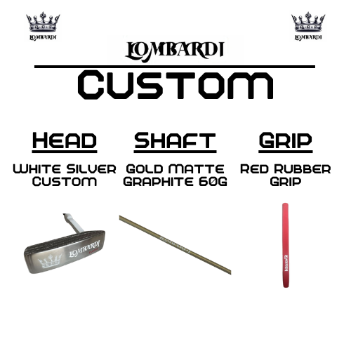 Putter de golf con hoja DC personalizada en color plateado de Lombardi Golf