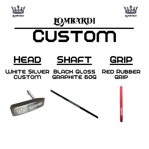 Putter de golf con hoja DC personalizada en color plateado de Lombardi Golf