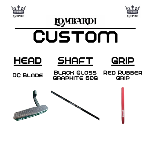 Putter de golf con hoja DC personalizada en color plateado de Lombardi Golf