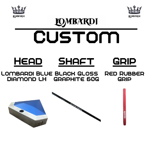 Lombardi Golf Custom Blue Diamond Left Hand Mallet Golf Putter