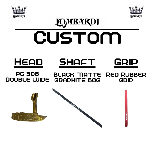Putter de golf de hoja doble ancha Lombardi Golf Custom Gold PC-308