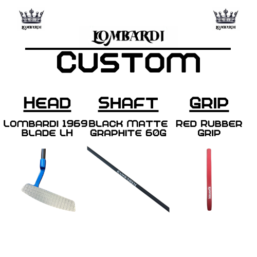 Lombardi Golf Custom Blue 1969 Double Wide Blade Left Hand Golf Putter