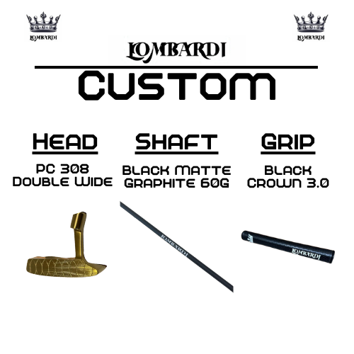 Putter de golf de hoja doble ancha Lombardi Golf Custom Gold PC-308