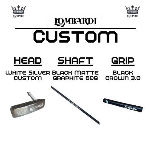 Putter de golf con hoja DC personalizada en color plateado de Lombardi Golf