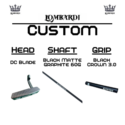 Putter de golf con hoja DC personalizada en color plateado de Lombardi Golf