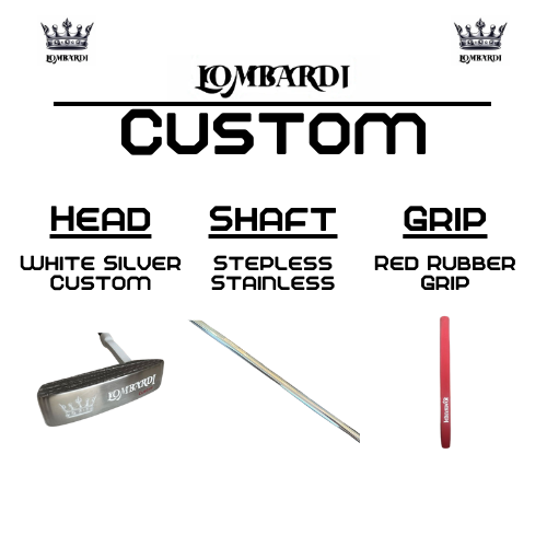 Putter de golf con hoja DC personalizada en color plateado de Lombardi Golf