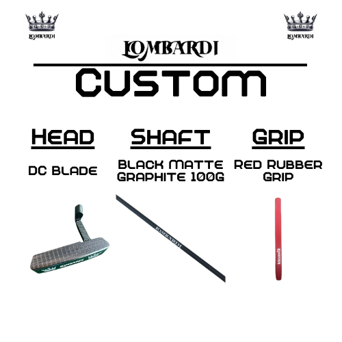 Putter de golf con hoja DC personalizada en color plateado de Lombardi Golf