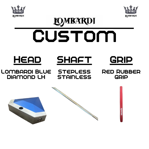 Lombardi Golf Custom Blue Diamond Left Hand Mallet Golf Putter