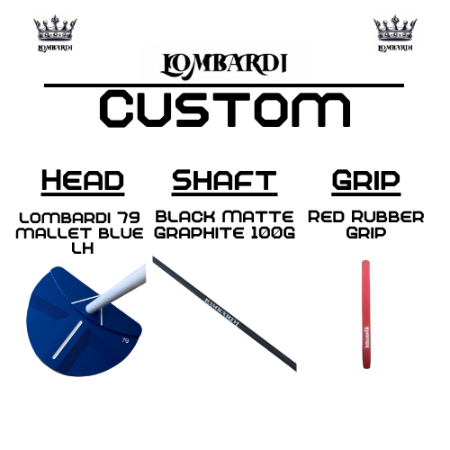 Lombardi Golf Custom Blue 79 Left-Handed Mallet Golf Putter
