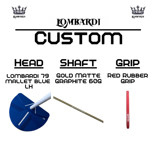 Lombardi Golf Custom Blue 79 Left-Handed Mallet Golf Putter