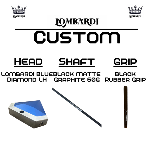 Lombardi Golf Custom Blue Diamond Left Hand Mallet Golf Putter