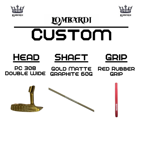 Putter de golf de hoja doble ancha Lombardi Golf Custom Gold PC-308