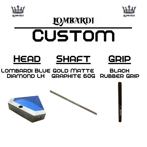 Lombardi Golf Custom Blue Diamond Left Hand Mallet Golf Putter
