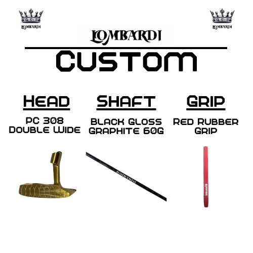 Putter de golf de hoja doble ancha Lombardi Golf Custom Gold PC-308