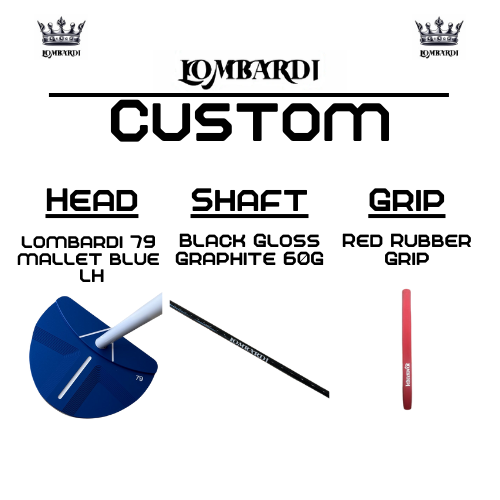 Lombardi Golf Custom Blue 79 Left-Handed Mallet Golf Putter