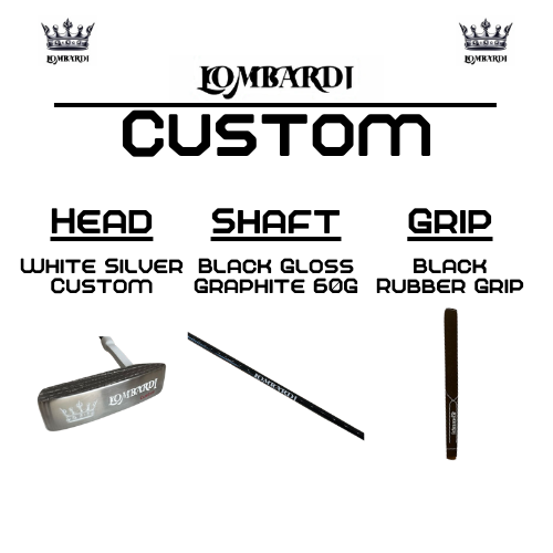 Putter de golf con hoja DC personalizada en color plateado de Lombardi Golf