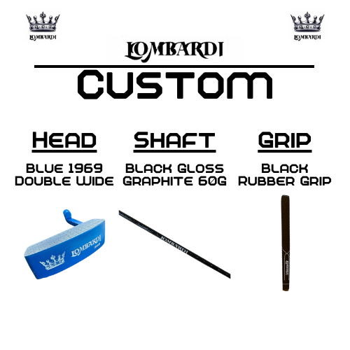 Putter de golf Lombardi Golf Custom Blue 1969 de hoja doble y ancha
